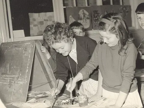 In a class, 1960s (?).
